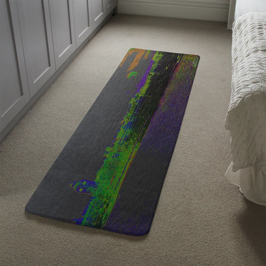 Mangan Landscape London with a Difference Designer Shaggy Grey/Green/Blue Rug
