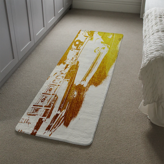 Mabton Cool Cars Designer Shaggy Yellow/White Rug