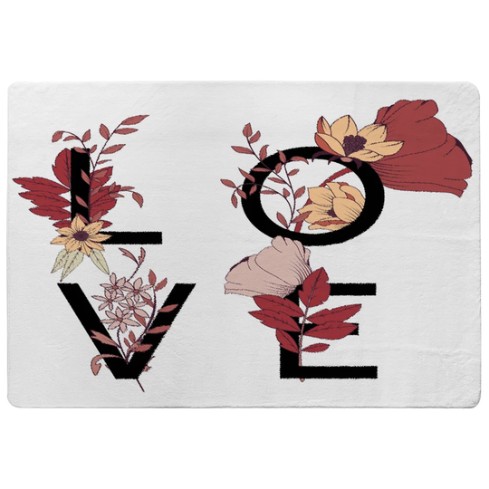Pagel Love Typography Designer Shaggy Red/Black/White Rug