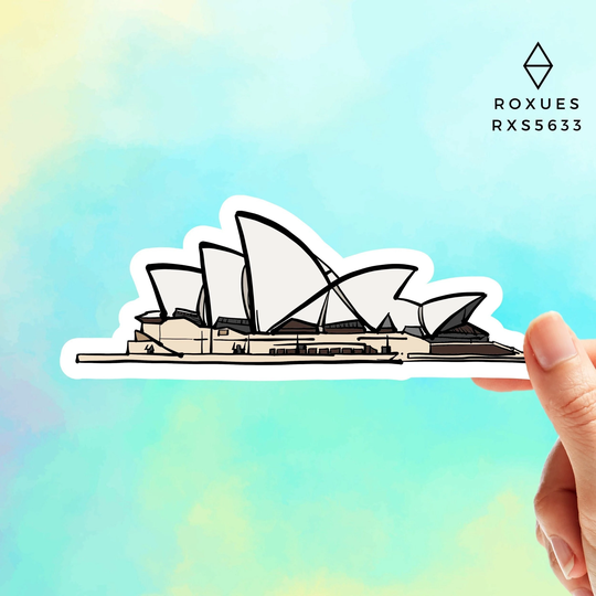 Sydney Opera House Sticker, Travel Monuments Laptop Decal Water Bottle Sticker