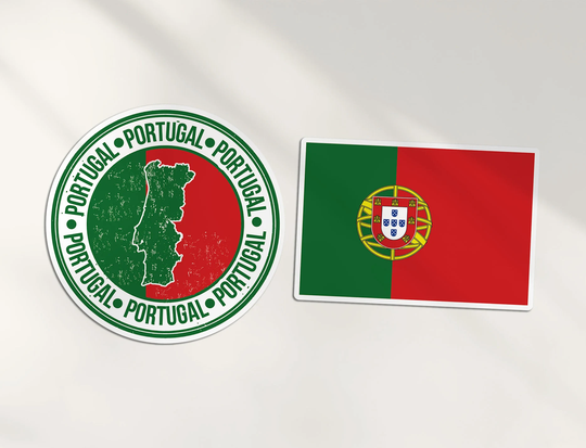 2 X 10cm Portugal Vinyl Stickers - Portuguese Europe Country Map Flag Holiday Travel Adventure Luggage Gift Kids Boys Girls Sticker #78652