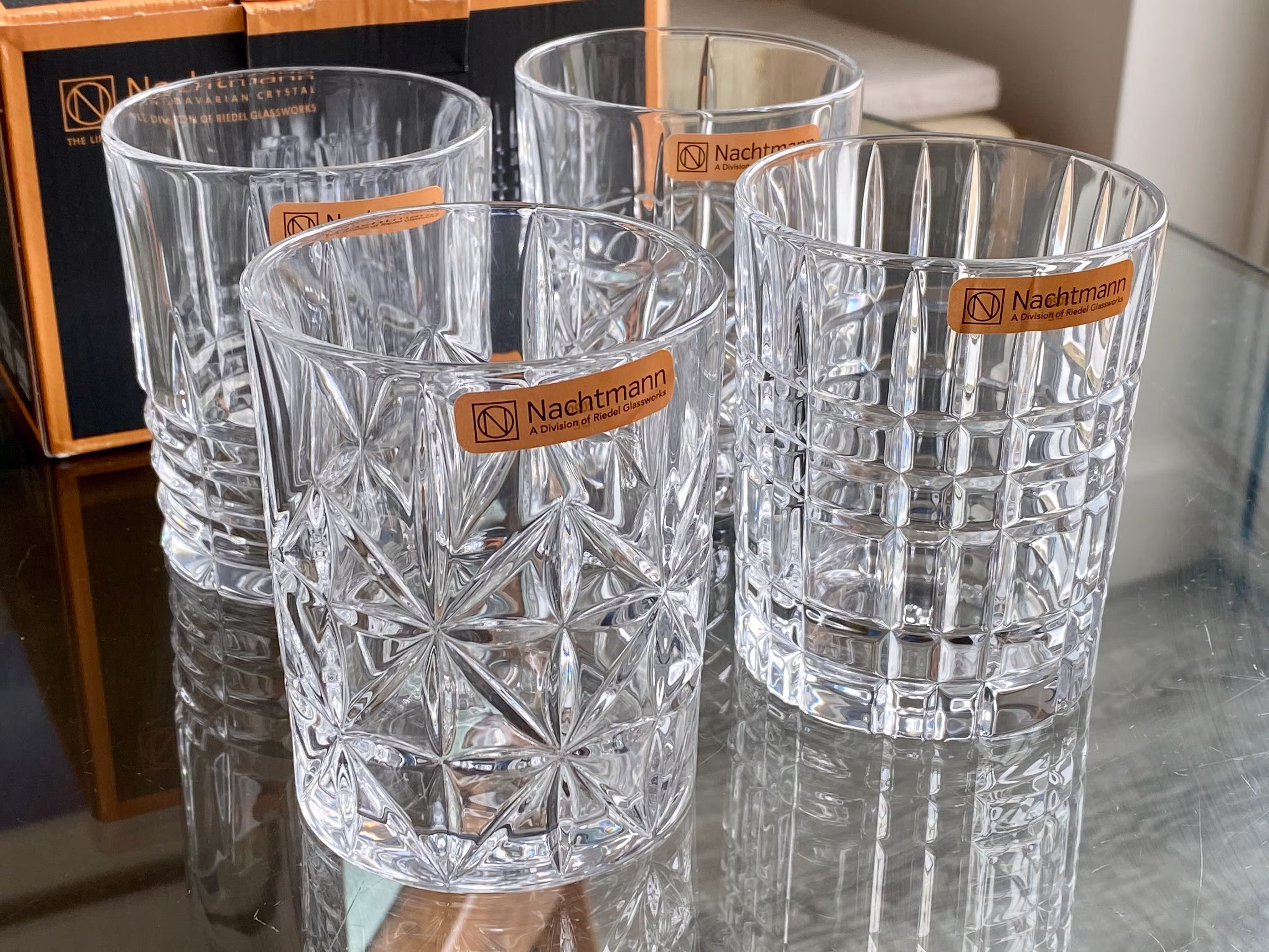 Nachtmann Crystal Whiskey Glasses, Box Of 4
