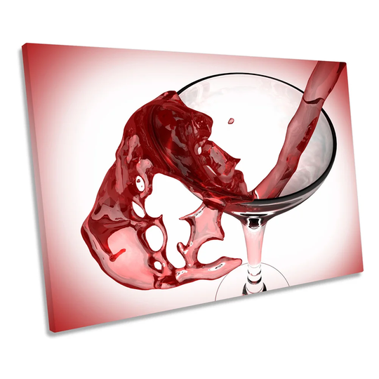 Kitchen Wine Glass CANVAS WALL ART Picture Print