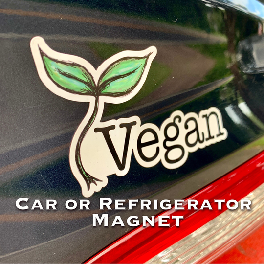 Magnet Vegan - Cars, Fridge, Stocking Stuffer. Vegetarian Gift, Wfpb, Animal Rights, Plant Power, Vegan Life, Decal, Gift