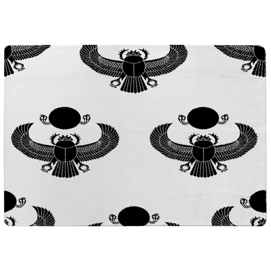 Muniz Scarab Silhouette Shaggy Black/White Rug