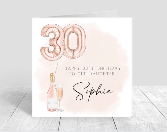30Th Thirty Personalised Birthday Card, Daughter, Sister, Granddaughter, Niece, Best Friend, Keepsake, Gift