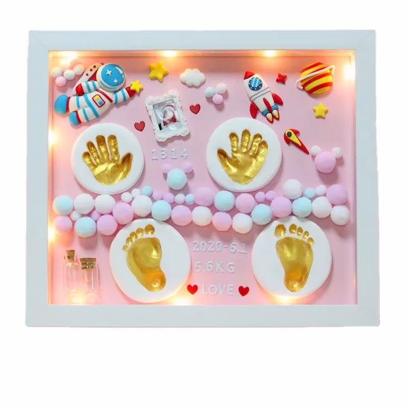 Personalised Handprint & Footprint Baby Photo Frame