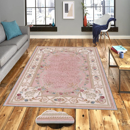 Novella Flatweave Beige/Pink Rug