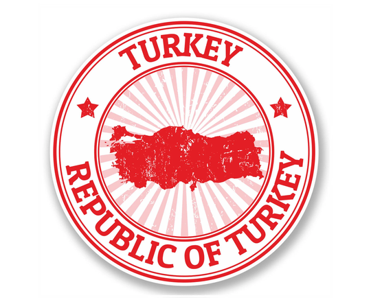 2 X 10cm Turkey Vinyl Stickers - Turkish Republic Map Travel Adventure World Location Country Decal Luggage Laptop Gift Sticker #5401