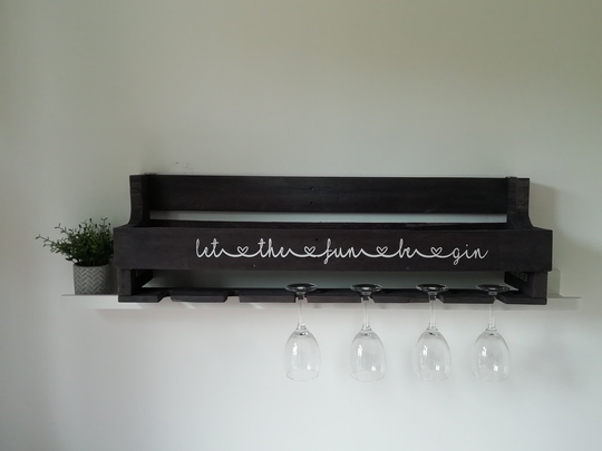 Tegan Gin Rack - Rustic Drink Shelf