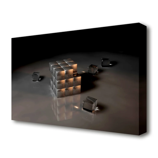 Silver Ice Cube - Wrapped Canvas Graphic Art Print
