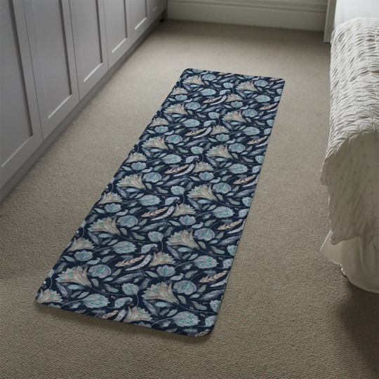 Kinzer Boho Chic Indigo Pattern Designer Shaggy Navy/Blue Rug