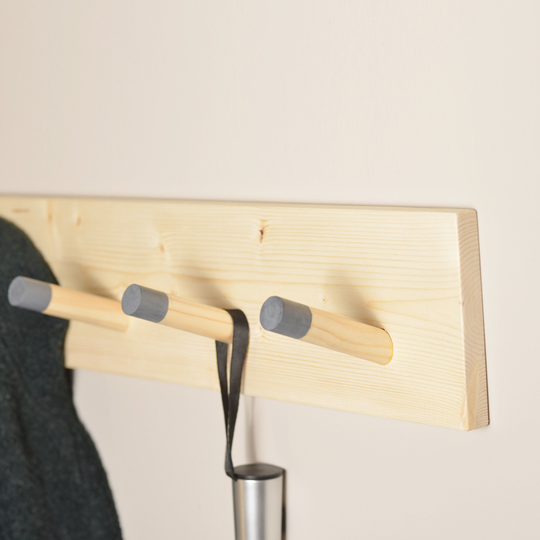 Wood Peg Coat Rack - Handmade Simple Rustic Farmhouse Entryway Towel Hooks Wall Mounted