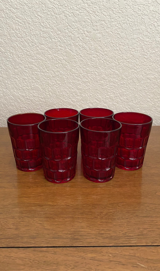 Fantastic New Martinsville Repeal Ruby Tumbler Set