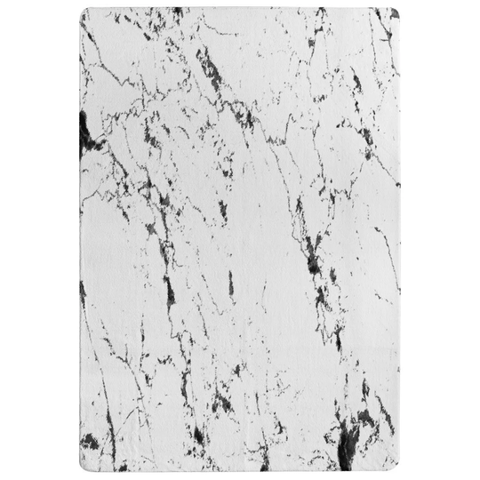 Orcutt Thin Marble Designer Shaggy Black/White Rug