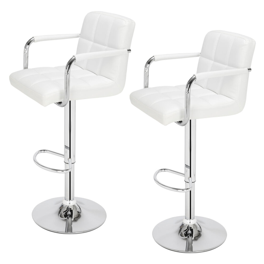 2pcs 60-80cm 6 Checks Round Cushion Bar Stool White 22476358