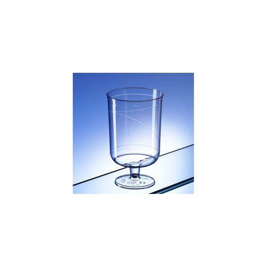 (Box of 48) One piece plastic wine glasses 195ml