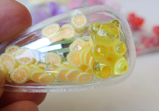 Gummy Bear Shaker Snap Clip, Girl Hair Clip | Mini Baby Bow Girls Accessories Toddler Fruit