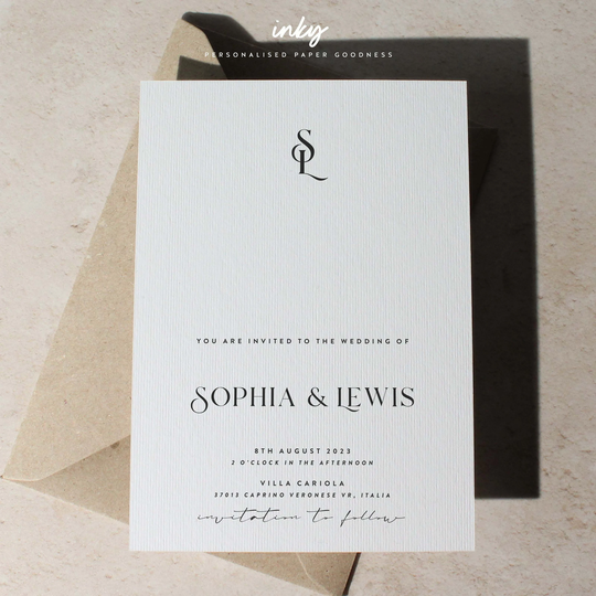 Modern Wedding Invitation, Postcard Invites, Simple Invitations, Stylish Invite Stationery, Verona