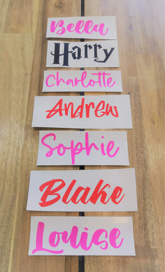 Personalised Vinyl Name | Stickers Custom Labels Decal Sticker Laptop Cup Wine Glass