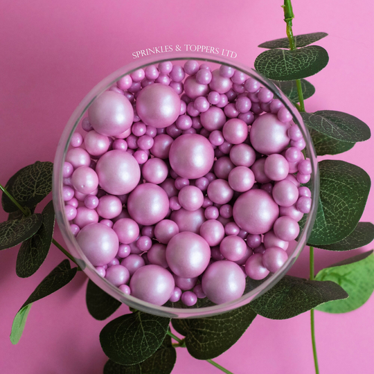 Pearlescent Pink Chocolate Balls Mix Sprinkles