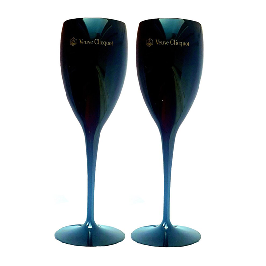 (Black (Vintage), Pair (2)) Veuve Clicquot Acrylic Champagne Flute. Single