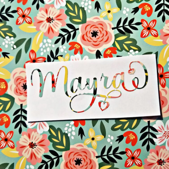 Custom Floral Name Decal | Sticker Personalized Decals Customized