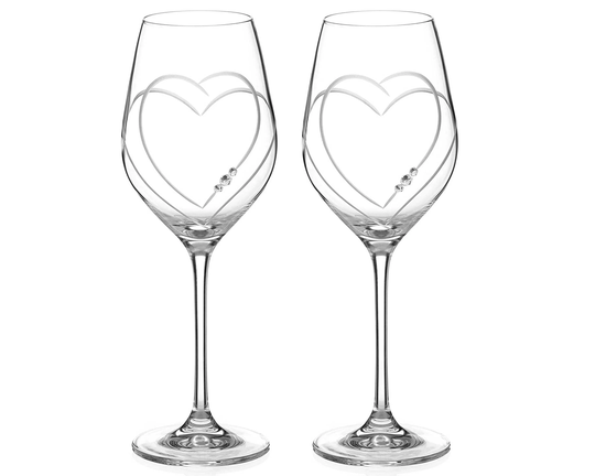 Diamante Swarovski Wine Glasses Pair -