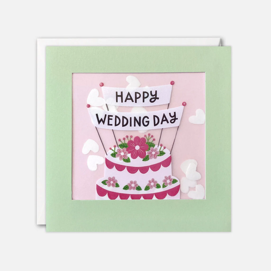 Happy Wedding Day Cake Card With Paper Confetti - Shakies By James Ellis