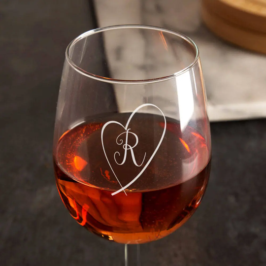 Personalised Initial His & Hers Wine Glass Set - Glasses, Wedding Gift, Gifts For Couple, Him/Her