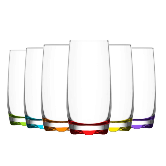 LAV Adora Highball Cocktail Glasses - 390ml - Rainbow - Pack of 12