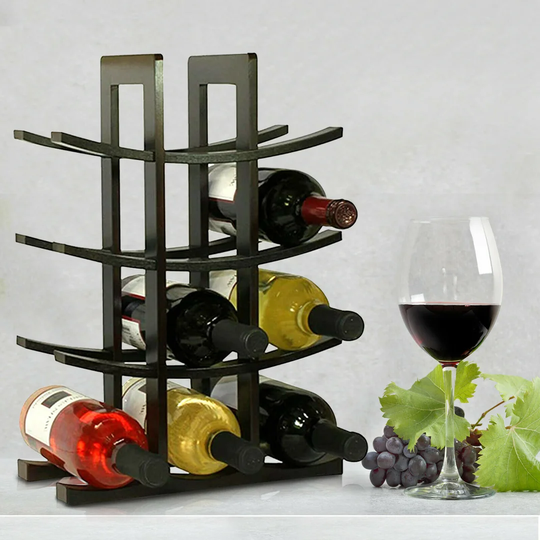 Chambliss 12 Bottle Tabletop Wine Bottle Rack in Black