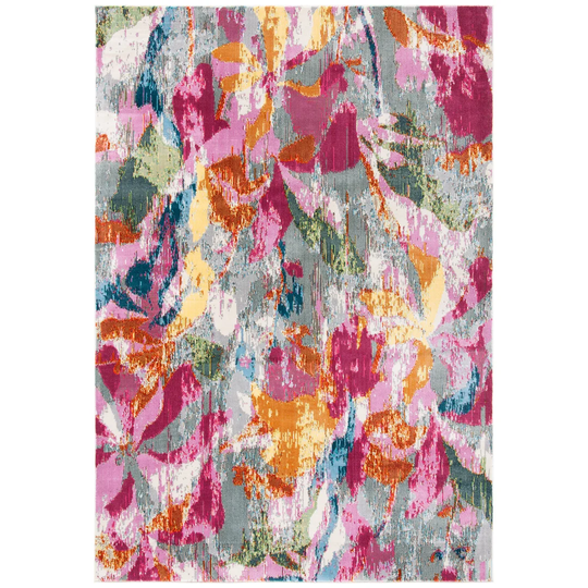 Swinson Looped/Hooked Pink/Green Rug