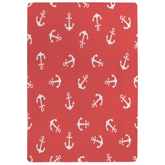 Reid Anchors Shaggy Red/White Rug