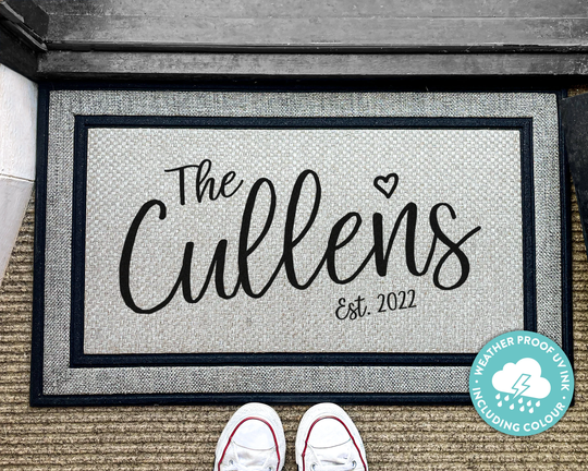 Gift For Couples - Personalized Outdoor Rug Doormat Family Name Housewarming Wedding Washable