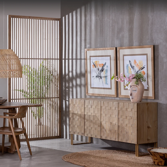 Varian 182 Cm Wide Fir Solid Wood Sideboard
