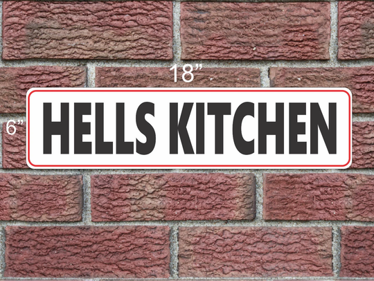 Hells Kitchen Metal Sign 6x18