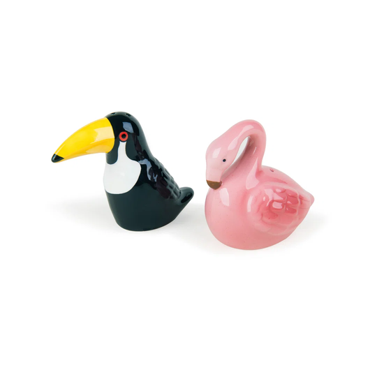 "TROPICAL" SET SALT AND PEPPER SHAKERS