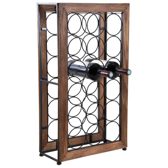 Zaleski 18 Bottle Floor Wine Bottle Rack in Brown