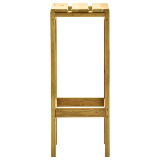 Bar Stools Set Of 2 Impregnated Pinewood