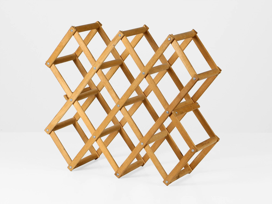 Vintage Wine Rack Wood Foldout 70S