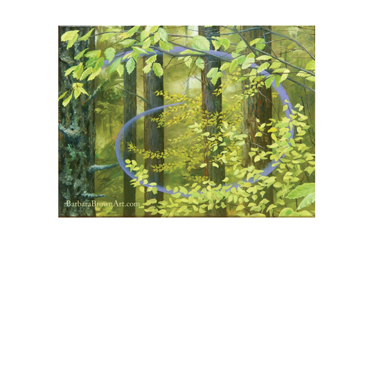 Through Forest Magnet | Original Oil Painting Print Fridge Magical Mystical Woodland Scene For Nature Lovers Canadian Artist