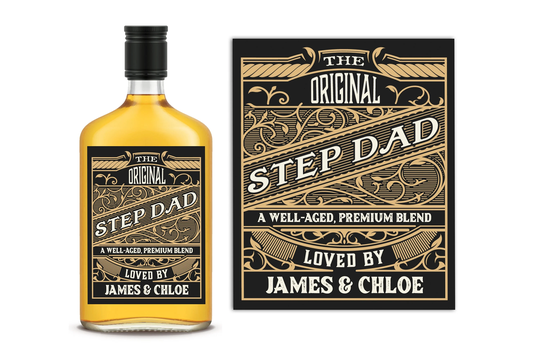 Step Dad Gift - For Stepdad Birthday Gifts Whiskey Label Personalized