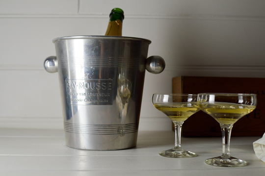 Art Deco French Champagne Bucket. Sparkling Wine Brand "Gay Mousse' | Translates As