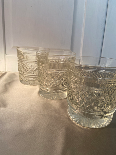 Vintage Set Of 3 Whisky Glasses