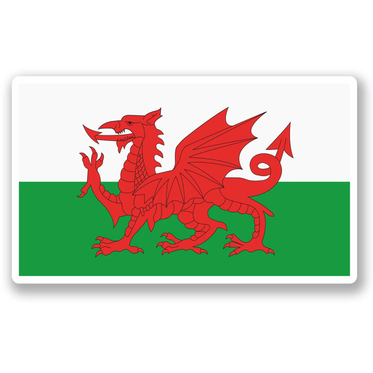 2 X 10cm Welsh Flag Vinyl Stickers - Wales UK Gb Europe Travel Adventure World Location Country Decal Luggage Laptop Gift Sticker #5315