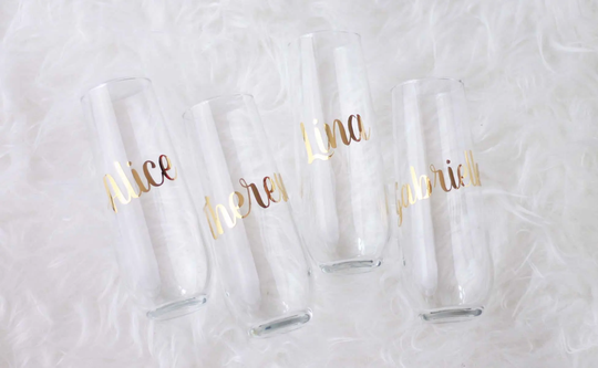 Personalised Bridal Party Gift, Bridesmaids Gifts, Wedding Glasses, Champagne Flutes, Stemless Wine Glass, Stemless Flutes, Maid Of Honour