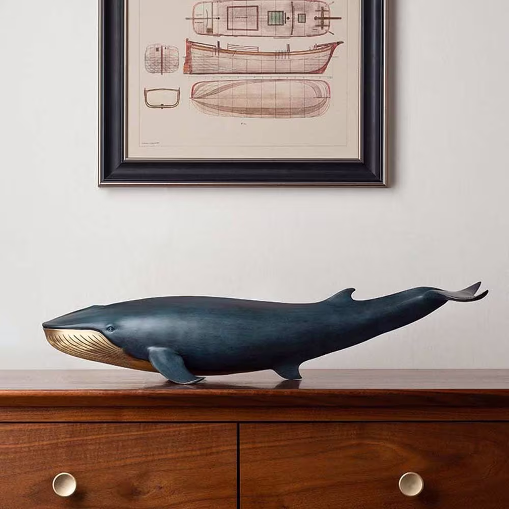 Md-11164 60cm Large Huge 2021 Top Art Collection Marine Animal Whale Blue Brass Crafts Ornament Handmade Home & Office