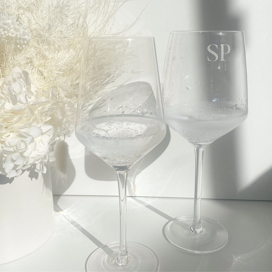 Etched Personalised Engraved Custom Wine Glasses - Champagne Martini Stemless Glass Wedding Bridesmaid Birthday Gift Present Customisable