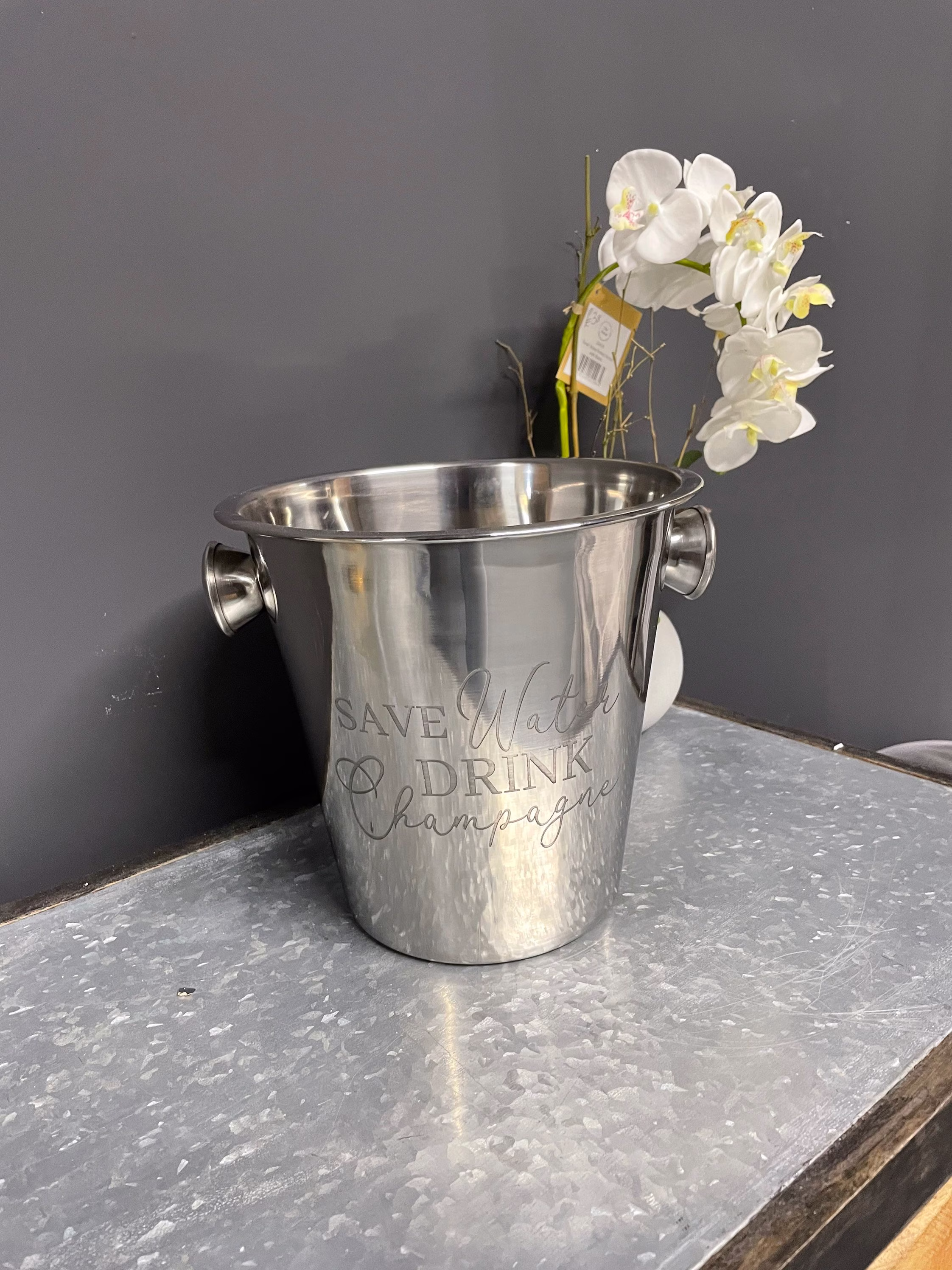 Silver Champagne Bucket Ice Wine Cooler Wedding Gift Table Centrepiece